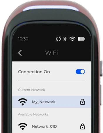 Slyder Pro screen showing its Wi-Fi settings
